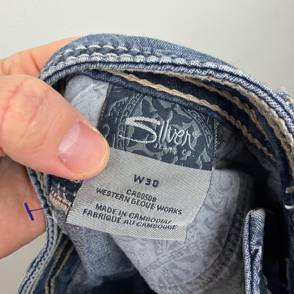 Silver Jeans Co Suki Surplus Capri Jeans Womens‎ 30 Medium Wash Blue Embroidered - Picture 4 of 8